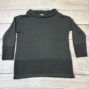 Pure Jill Gray Cowl Neck Knit Sweater Women’s Relaxed Minimalist Size Medium